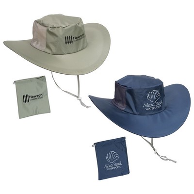 gray and tan sun hats