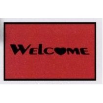 Olefin Standard Design Indoor/Outdoor Carpet (Welcome w/Heart) (3'x6')