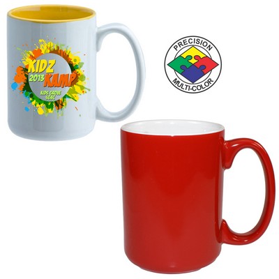 15 Oz. Red & White Two Tone El Grande Mug - Dishwasher Safe - Precision Spot Color