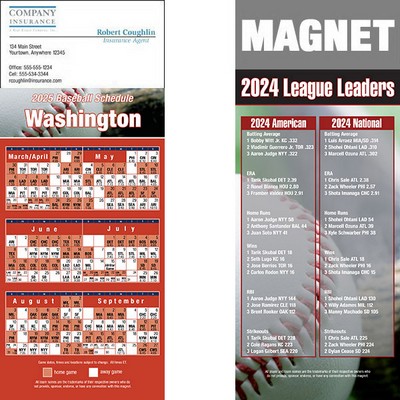 Washington Pro Baseball Schedule Magnet (3 1/2"x8 1/2")
