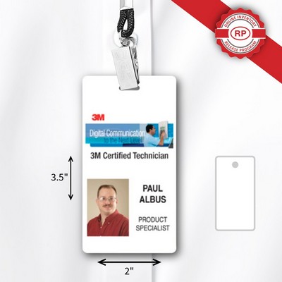 USA Made Tamper Evident Photo ID Badge (2.25"x4.25") Rectangle