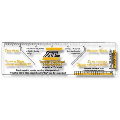 .020 Clear Plastic Logbook Ruler, Stock Shape LBR7 (2"x7.13"), Spot Color