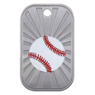 2" - Stainless Steel Dog Tags - "Baseball"