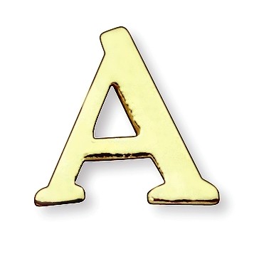 A (letter) Marken Design Cast Lapel Pin (3/8")