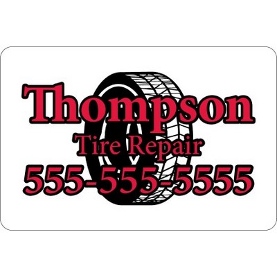 6" X 4" Kwik-Ship White Vinyl Screen Print Round Corner Decal