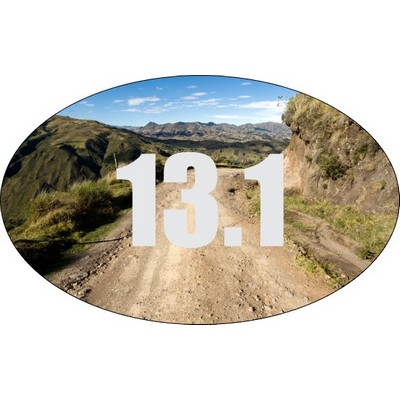 8" X 5" Kwik-Ship Clear Poly Digital Print Oval Decal w/Back Adhesive