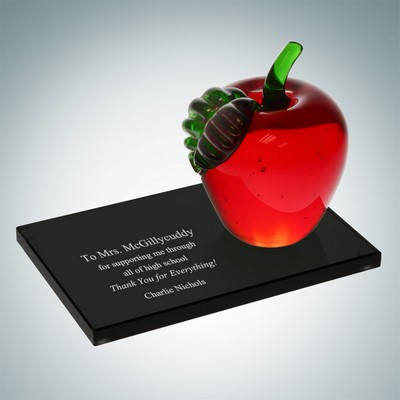 Red Apple w/ Smoke Glass Base