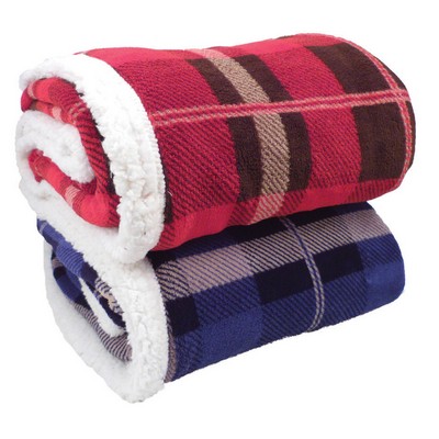 Lambswool Microsherpa Plaid Throw Blanket