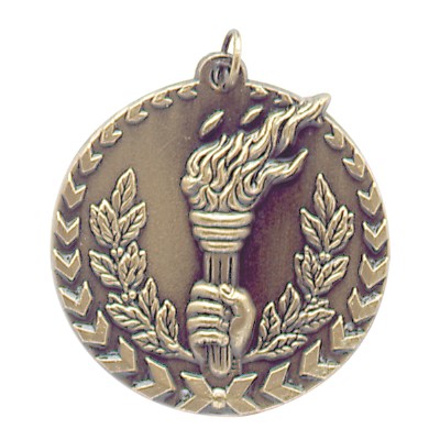 1.75" Antique Gold Torch Millennium Medal