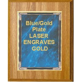 Oak Plaque 9" x 12" - Blue Marble Mist 7" x 10" Plate