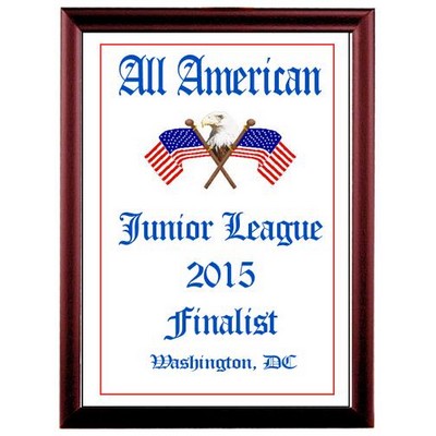 Cherry Finish 6" x 8" Plaque w/Cove Edge and is Dye Sublimated