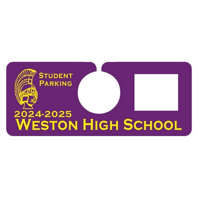 Hanging Parking Permit | Rectangle | 2" x 5" | .023" White Plastic