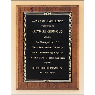 Walnut Plaque with Brass Engraving Plate 9x12