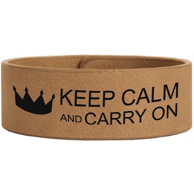 Light Brown Laserable Leatherette Cuff Bracelet