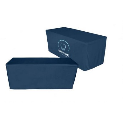 8' Fitted Economy Table Cover - 6oz Polyester w Digital Print