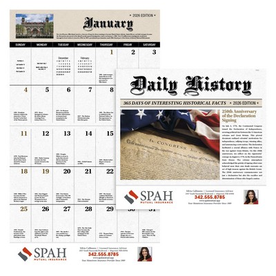 Good Value™ Daily History - Stapled Calendar