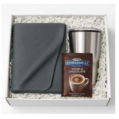 Cozy Cocoa & Tumbler Gift Set with Fleece Blanket