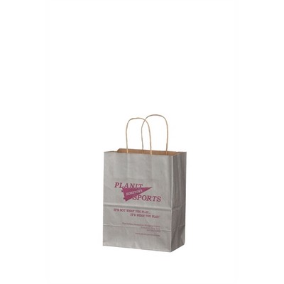 Metallic Tinted Natural Kraft Paper Gem Shopping Bag (5¼"x3¼"x8.375")