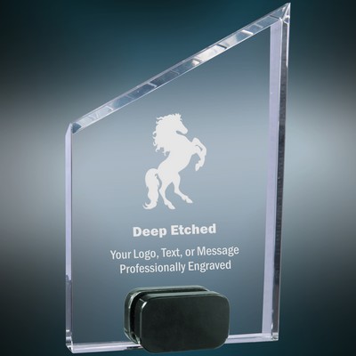 7" Crystal Peak Award with Black Crystal Base