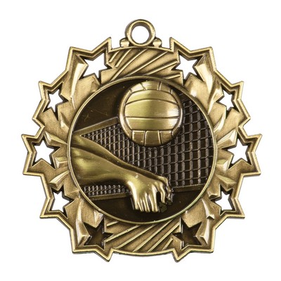 2.25" Ten Star Volleyball Medal