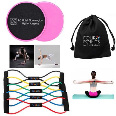 iBank ® Exercise Fitness Sliders + Chest Expander Band