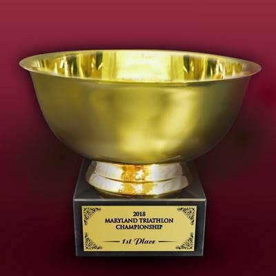 4" Gold revere bowl on marble base