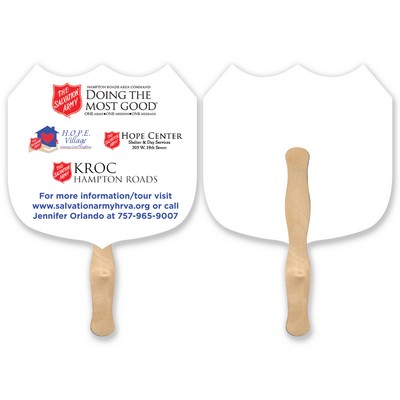 Shield Lightweight Full Color Single Sided Paper Hand Fan