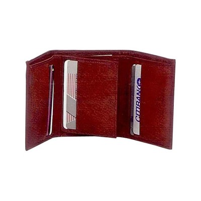 Cowhide Trifold Wallet w/Extra Flap