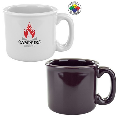 15 Oz. Solid Deep Plum Retro Campfire Mug - Dishwasher Safe - Precision Spot Color