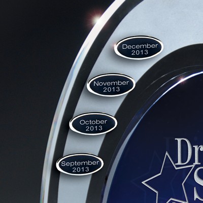 Black and Silver Cloisonné Oval Date Bar-Magnetic