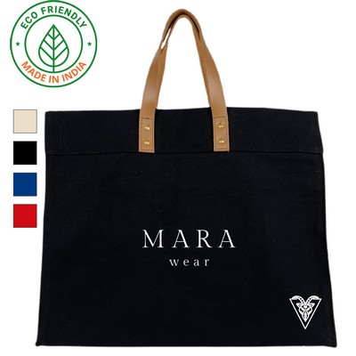 Premium Eco Friendly 18 Oz. Canvas Box Tote Bag Black