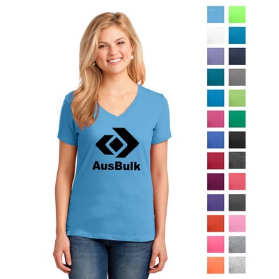 Port & Company Women's Core Cotton V-Neck Tee