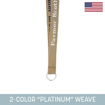3/4" Woven Lanyard w/ Split Ring - "Platinum" Weave