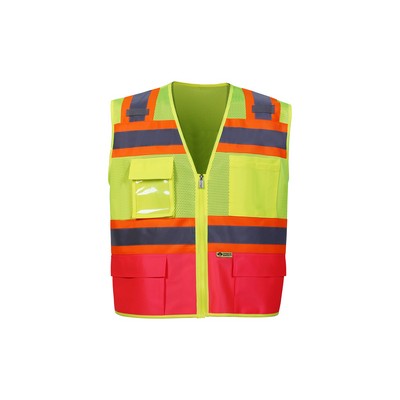High Visibility Two-Tone Vest, Class 2, Pink, Mesh Upper/Solid Lower