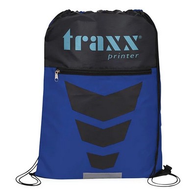Backpacks: Drawstring Sports Backpack with Front Zippered Pockets