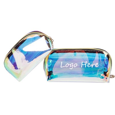 Zippered Iridescent Toiletry Bag