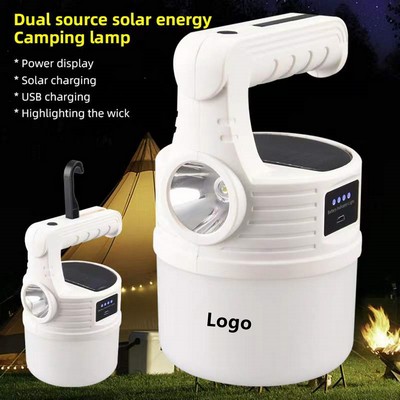 Solar Powered LED Camping Lantern Rechargeable Camping Flashlight