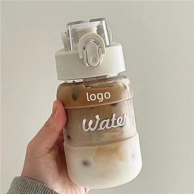 Sports Water Bottle with Leak Proof Flip Top Lid Plastic Bottles with Strainer Lightweight Reusable