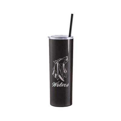 20 Oz. Maars Glitter Black Skinny Steel Tumbler