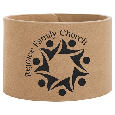 9 1/2" x 2" Light Brown Leatherette Cuff Bracelet