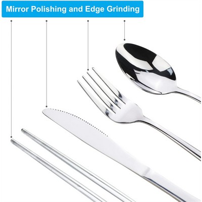 Portable Silverware Set With Case