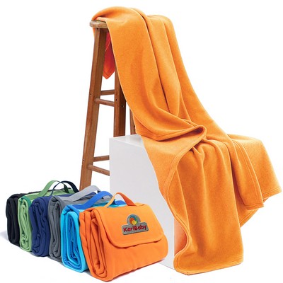 60" x 40" Portable Fleece Couch Throw Blanket