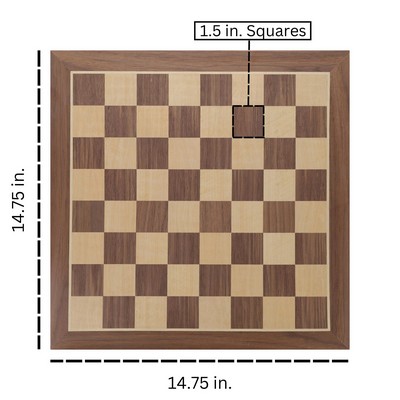 Classic Walnut Chess Board - 14.75"