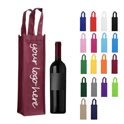 Non-Woven 1-Bottle Wine Tote Bag