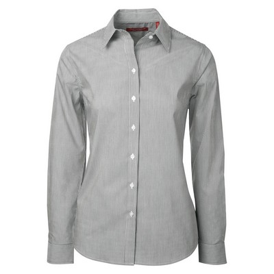 Coal Harbour® Ladies' Mini Stripe Stretch Woven Shirt