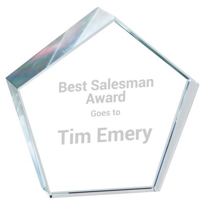 Crystal Pentagon Paperweight Award