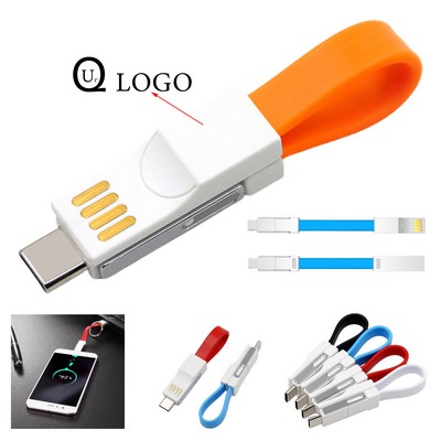 4-In-1 Magnetic Keychain Data Cable