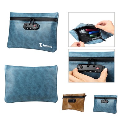 PU Leather Lock Storage Bag