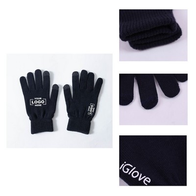 Blue Touchscreen Winter Gloves
