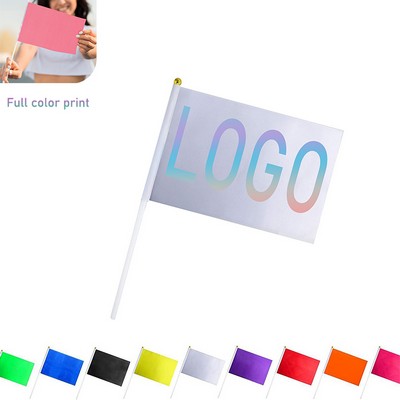 Custom Polyester Full Color Waving Hand Held Flag